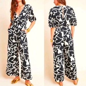 Anthropologie Farm Rio Heart Jumpsuit